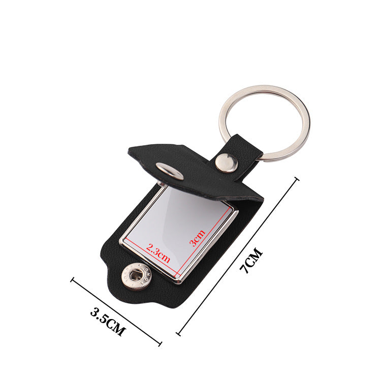 PU Leather Cover Blank For Laser,Inner Alu Insert For Sublimation Keychain In 4 colors