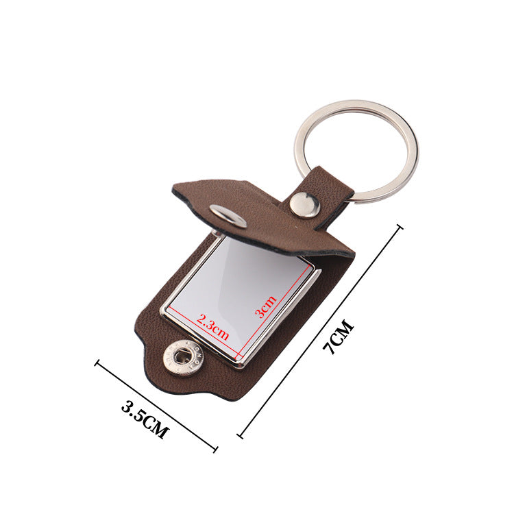 PU Leather Cover Blank For Laser,Inner Alu Insert For Sublimation Keychain In 4 colors