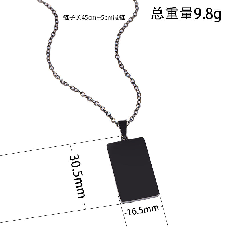 Blank Rectangle Necklace For Laser,not for sublimation in 4 color