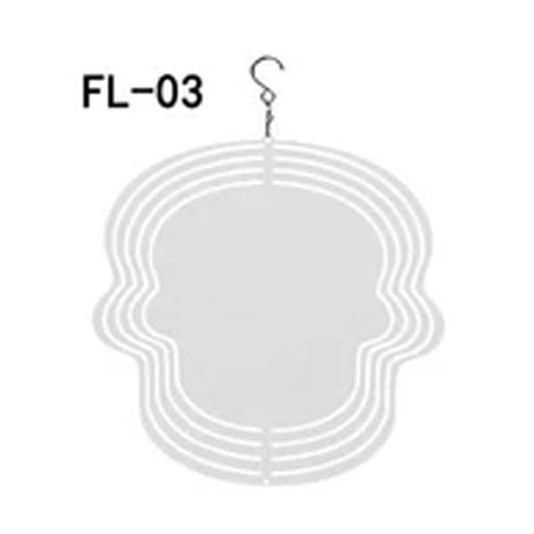 Aluminum Metal Sublimation  Blank  Wind Spinners 10/8 inches in 10 designs wholesale bulk factory Outdoor with hook and motor