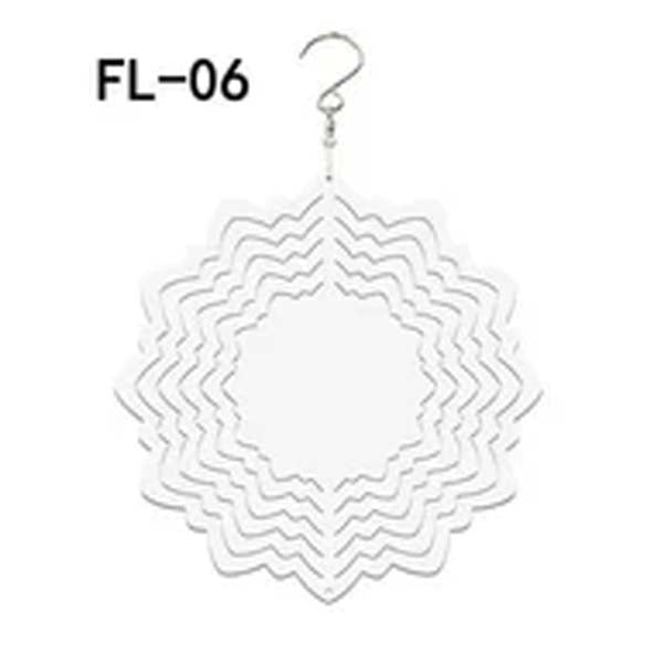 Aluminum Metal Sublimation  Blank  Wind Spinners 10/8 inches in 10 designs wholesale bulk factory Outdoor with hook and motor