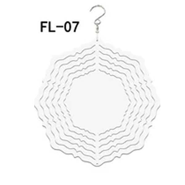 Aluminum Metal Sublimation  Blank  Wind Spinners 10/8 inches in 10 designs wholesale bulk factory Outdoor with hook and motor