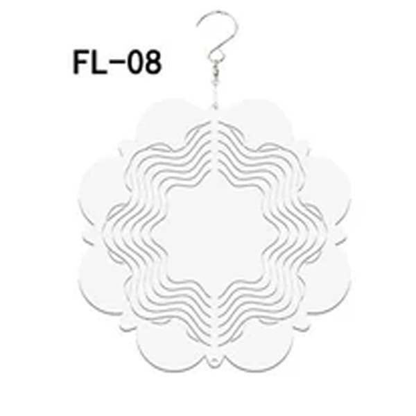 Aluminum Metal Sublimation  Blank  Wind Spinners 10/8 inches in 10 designs wholesale bulk factory Outdoor with hook and motor