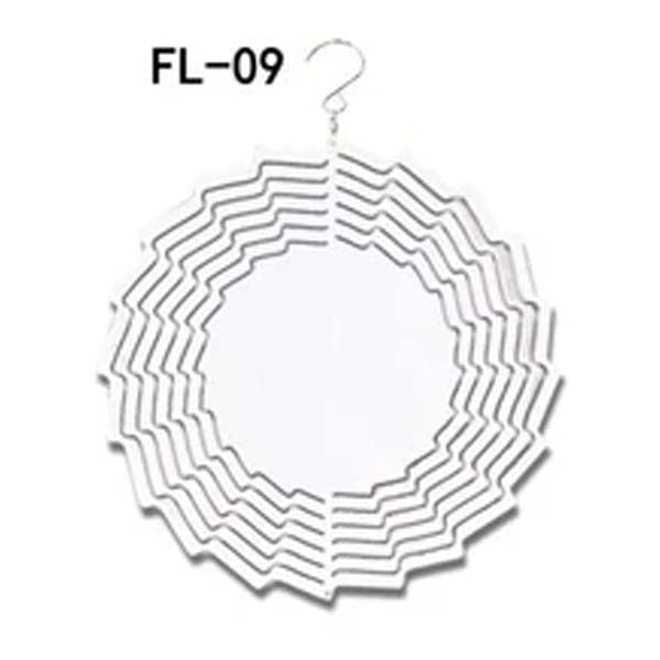 Aluminum Metal Sublimation  Blank  Wind Spinners 10/8 inches in 10 designs wholesale bulk factory Outdoor with hook and motor