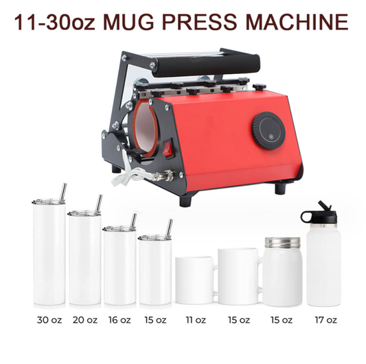 High quality 11oz-20oz/30oz universal straight mug/tumbler press machine rotary button