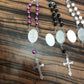 Hot sell Rosary Beaded Bracelet Sublimation Blanks White ABS Pear Jesus Christ Maria Cross Bracelet