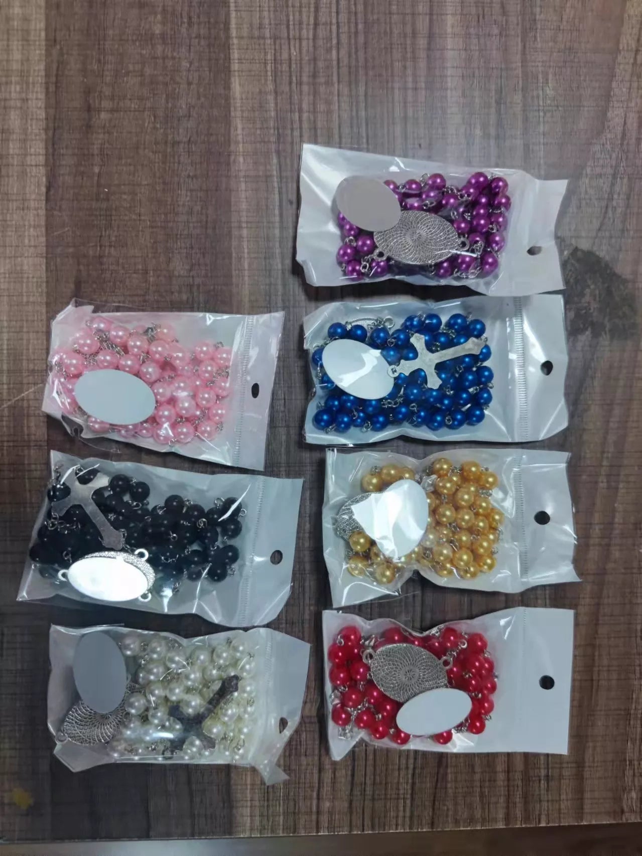 sublimation blank pearl like rosary necklace 59 beads in stock,8 colors in option - SP Sublimation