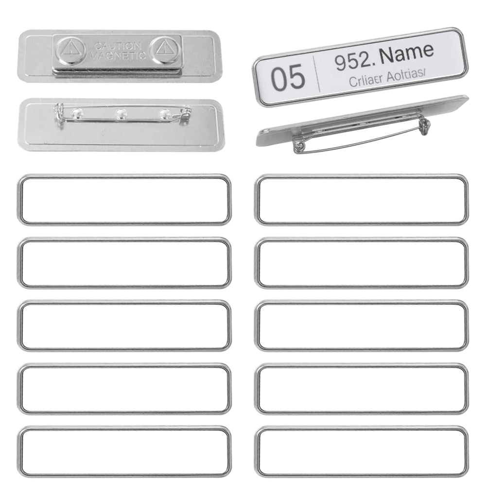Sublimation Blank Metal Name Badge - Gold & Silver (Magnetic or Pin)