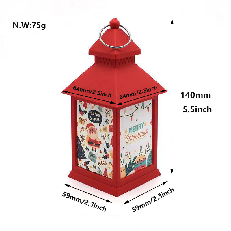 Sublimation Blank Christmas LED Lantern Night Light - 4-Sided DIY PET Panel