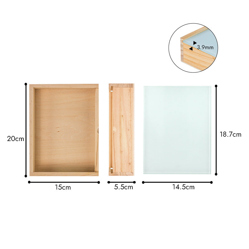 Medium glass-top wooden box dimensions