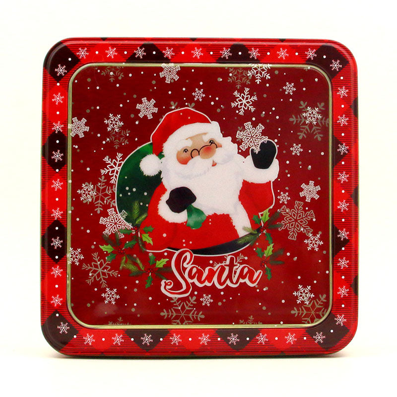 Christmas Tin Box with Window Lid | Printed Metal Gift Tin, 12 Festive Designs - Not a Sublimation Blank