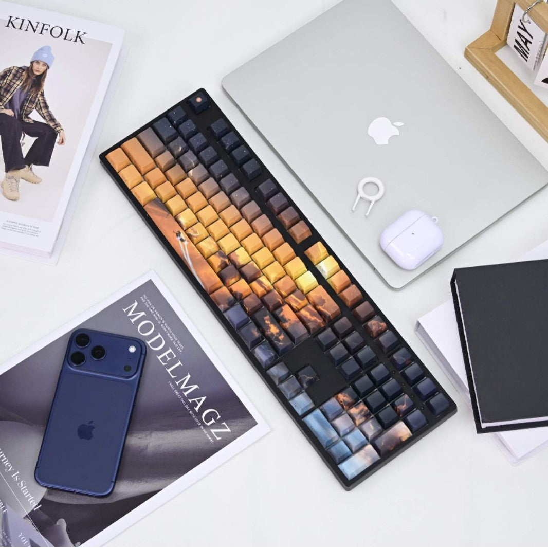 Custom printed keycap set shown as an example
