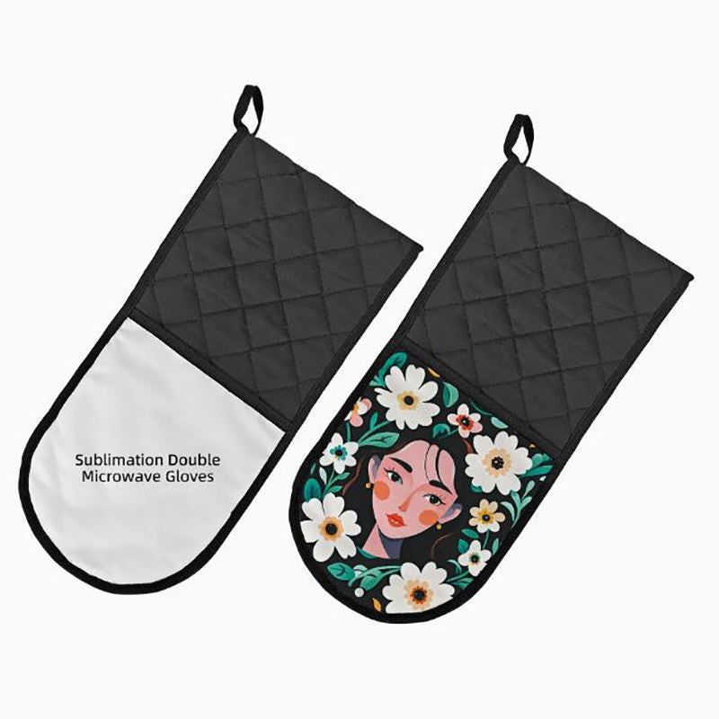 Sublimation Blank Double Oven Mitt - Polyester Heat Insulation Gloves, DIY Heat Transfer