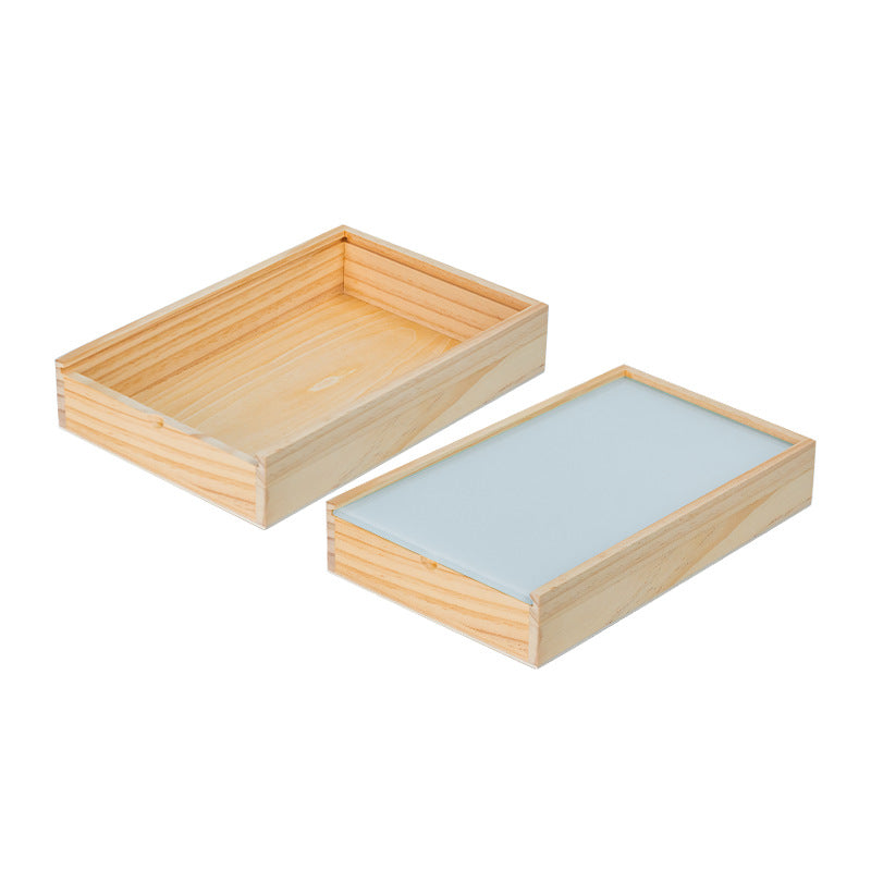 Open and closed wooden box examples