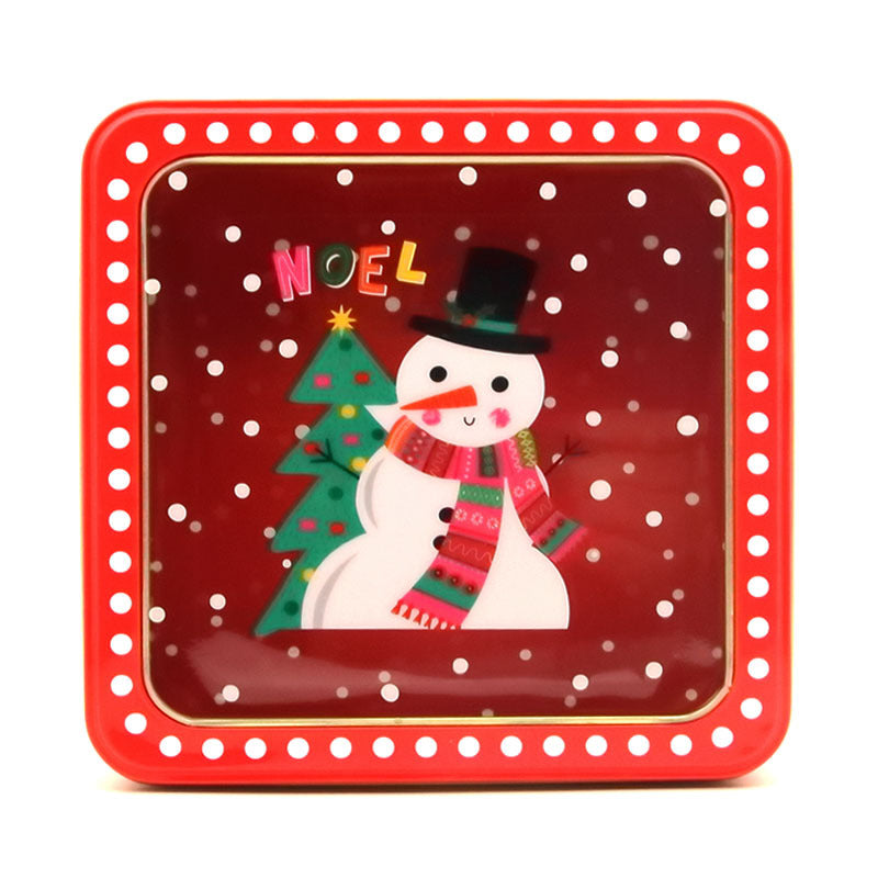 Christmas Tin Box with Window Lid | Printed Metal Gift Tin, 12 Festive Designs - Not a Sublimation Blank