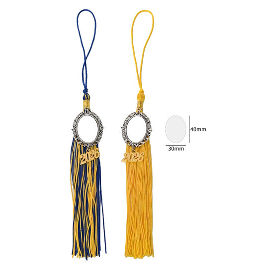 Sublimation Graduation Tassel Keychain - Metal Cap Photo Pendant Blank