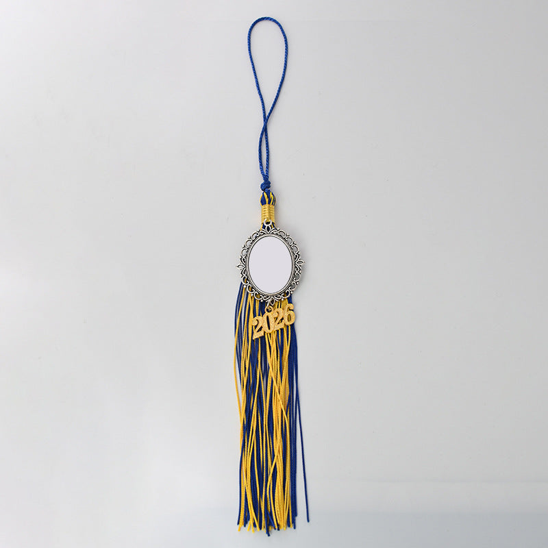 Sublimation Graduation Tassel Keychain - Metal Cap Photo Pendant Blank