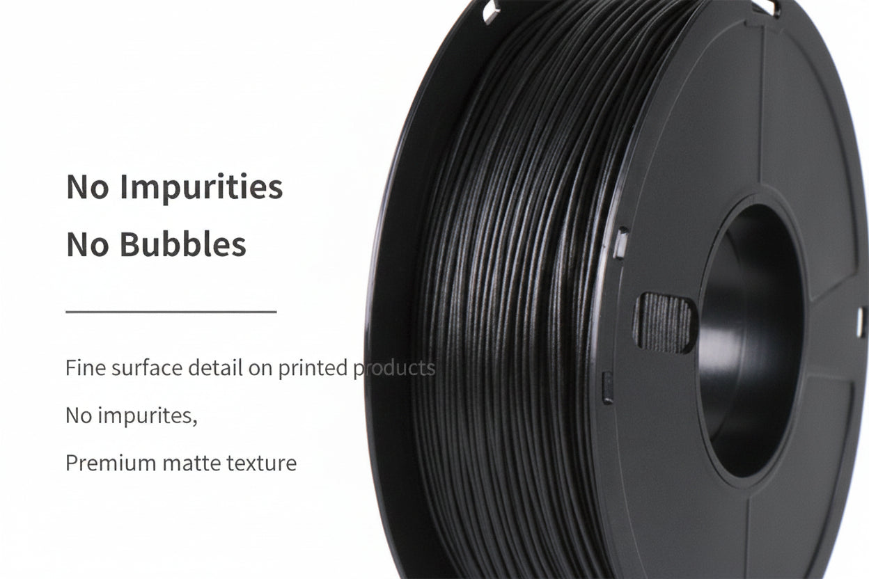 Industrial Grade Carbon Fiber PLA 3D Printer Filament - 1.75mm Matte Texture (1kg Spool)