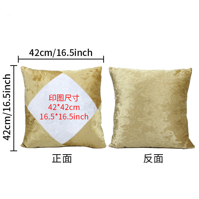 Sublimation Blank Pillowcase - Premium Gold Velvet & Plush DIY Cushion Cover for Heat Transfer