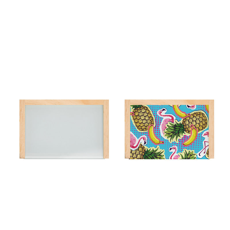 Blank glass-top surface and printed design example