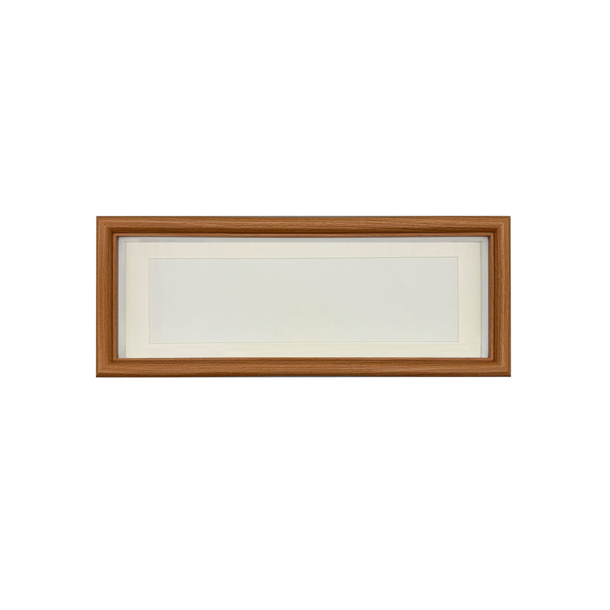 Walnut wood rectangular picture frame front view