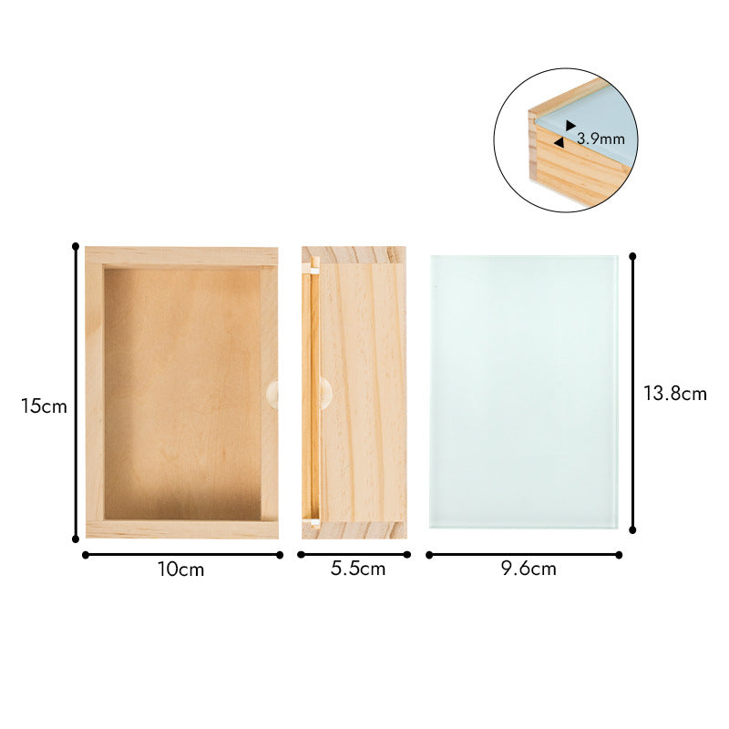 Small glass-top wooden box dimensions