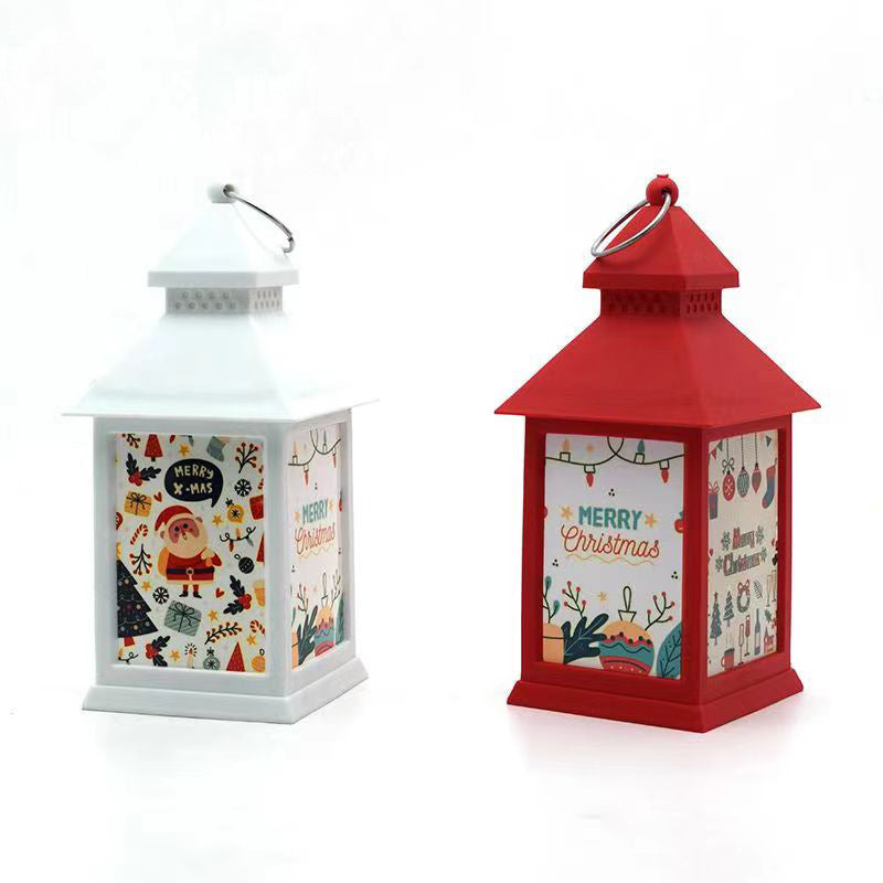 Sublimation Blank Christmas LED Lantern Night Light - 4-Sided DIY PET Panel