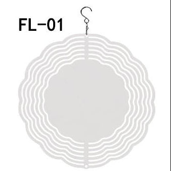 Aluminum Metal Sublimation  Blank  Wind Spinners 10/8 inches in 10 designs wholesale bulk factory Outdoor with hook and motor