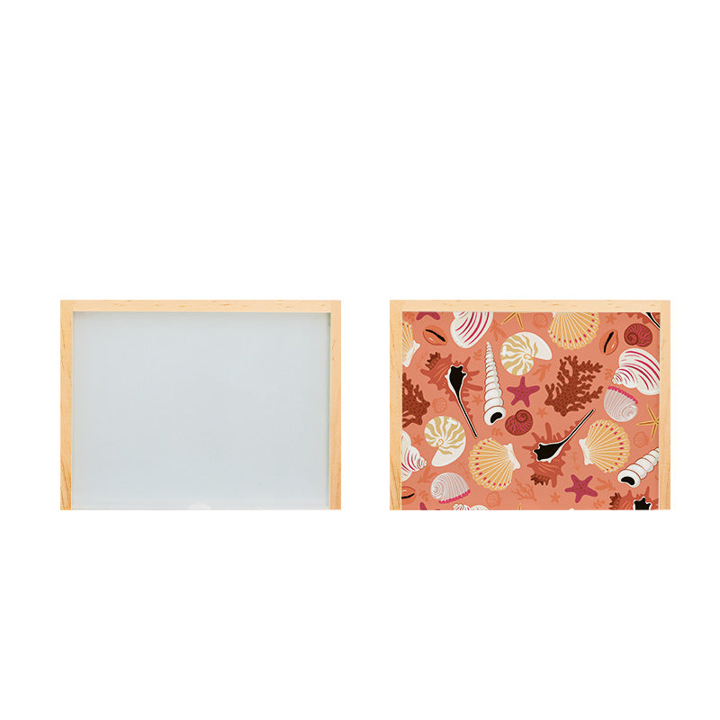 Blank glass-top surface and printed design example