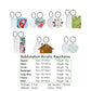 Blank acrylic sublimation keychains assorted shapes