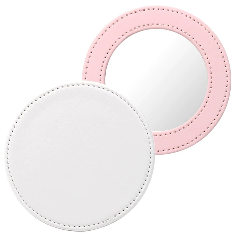 Pink custom sublimation round compact mirror