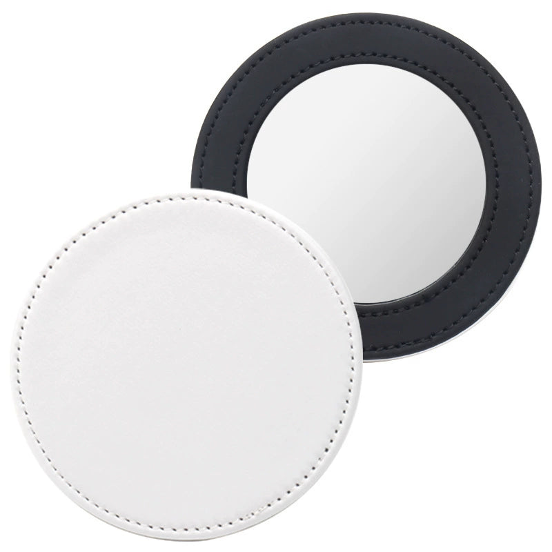 Black custom sublimation round compact mirror
