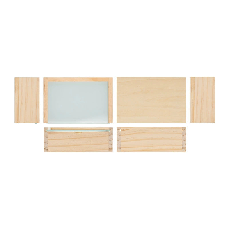 Wooden glass-top box components
