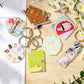 Acrylic sublimation keychains lifestyle arrangement