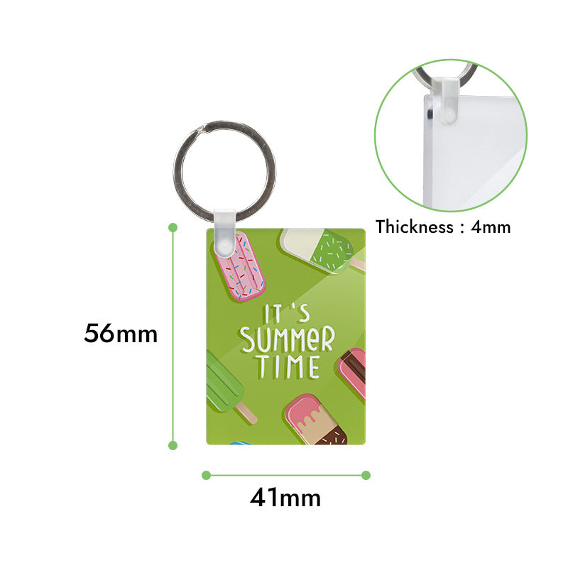 Rectangle acrylic sublimation keychain example