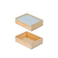 Natural wood box open and closed