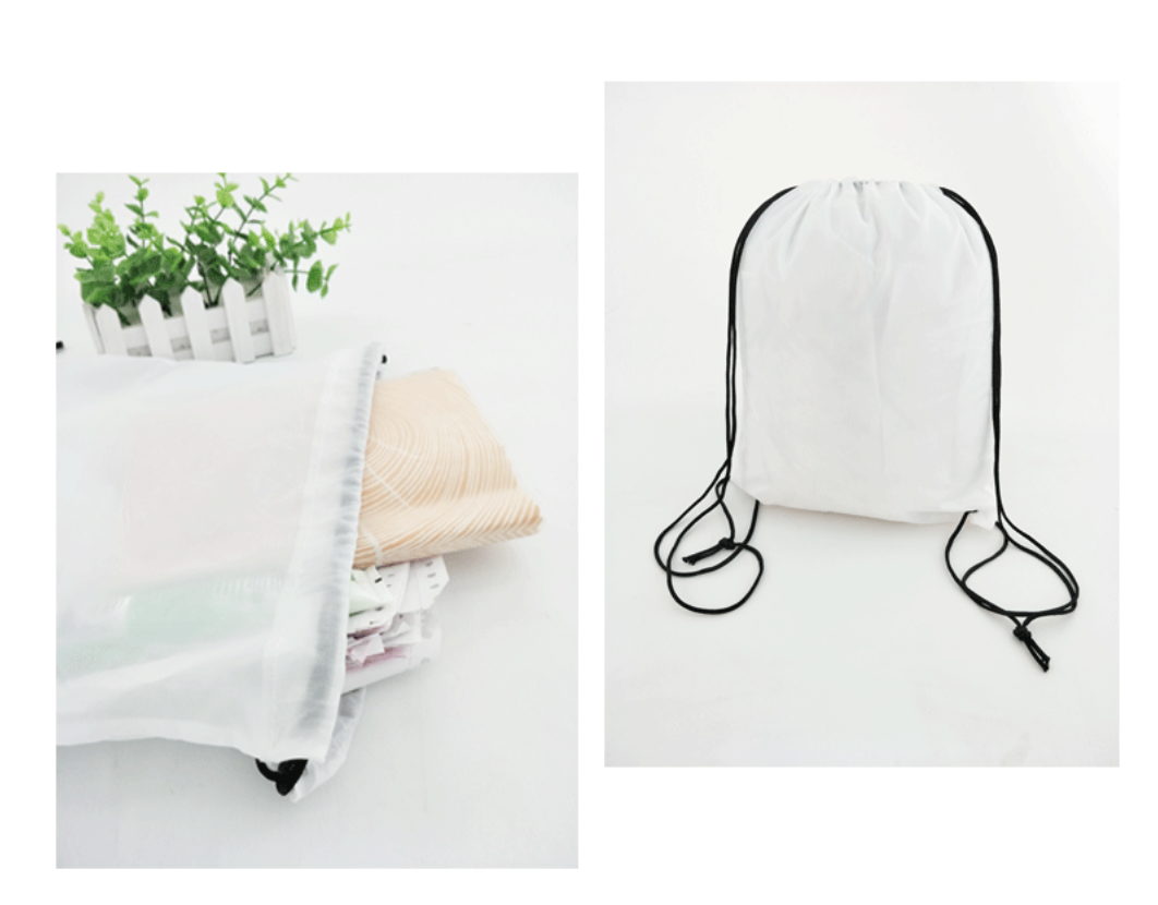 sublimation blanks polyester bundle pocket transparent dustproof bag double shoulder drawstring bag