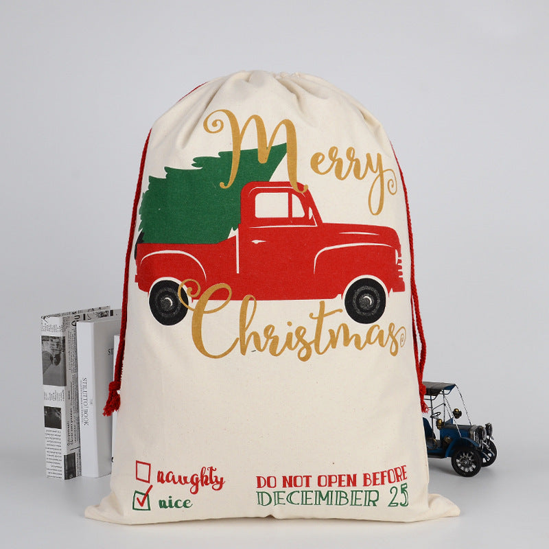 Printed Santa Sacks Big 50x70cm cotton thick material
