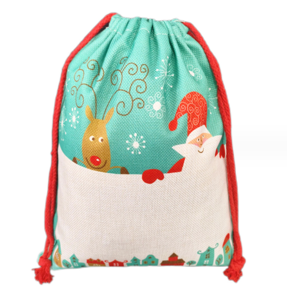 Sublimation Blanks Christmas Bags Blank Heat Transfer Christmas Jute Bags Double Sided Printing