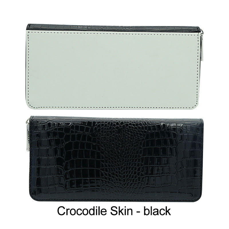 Sublimation Blank PU Leather long Purse/wallet Lichee Pattern/crocodile skin/snake skin for wholesaler only