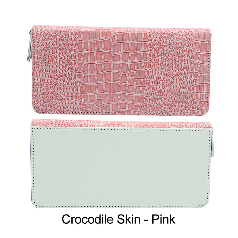 Sublimation Blank PU Leather long Purse/wallet Lichee Pattern/crocodile skin/snake skin for wholesaler only