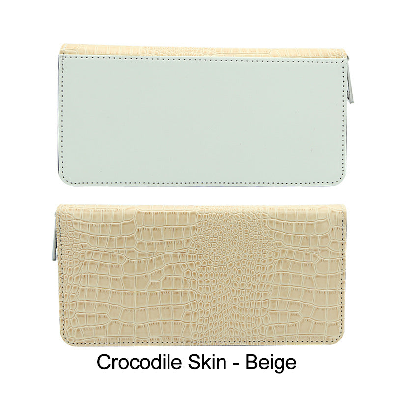 Sublimation Blank PU Leather long Purse/wallet Lichee Pattern/crocodile skin/snake skin for wholesaler only