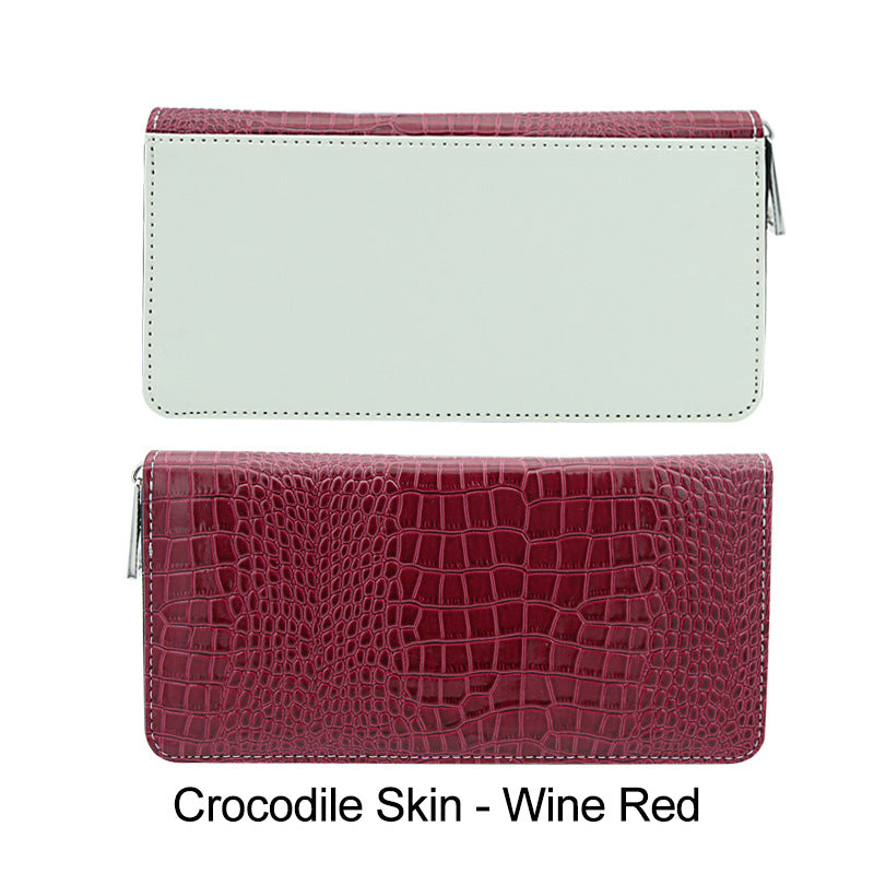 Sublimation Blank PU Leather long Purse/wallet Lichee Pattern/crocodile skin/snake skin for wholesaler only