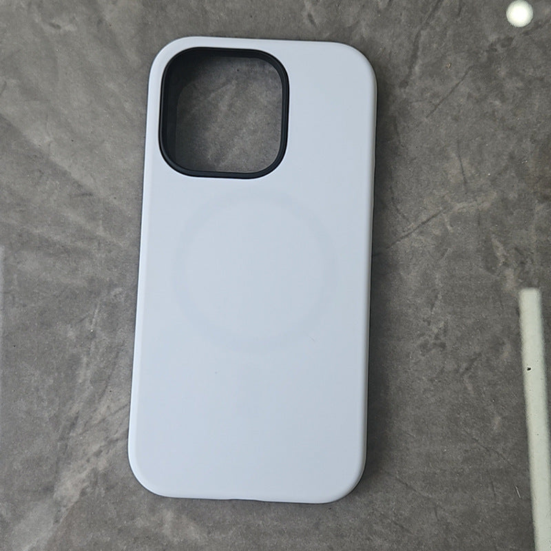 Blank sublimation film phone case back with magnetic ring, white