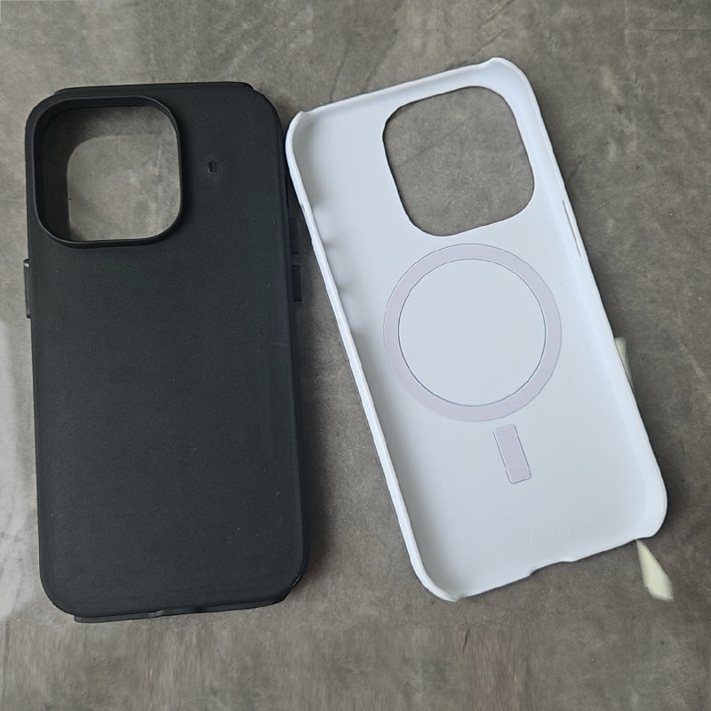Blank two-in-one film phone cases, black and white pair