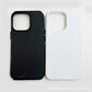 Blank film phone cases in black and white on a light background