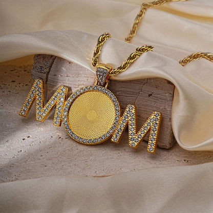 Sublimation Blank Mom Words necklace with alu insert in 3 colors