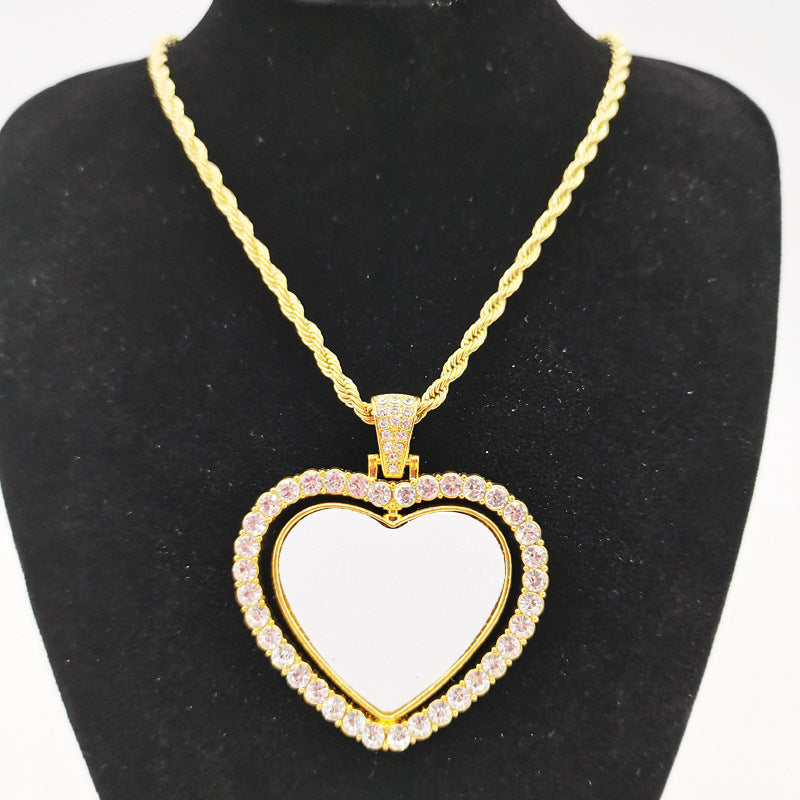 Sublimation blank Necklace rectangle /wings/hearts with inserts