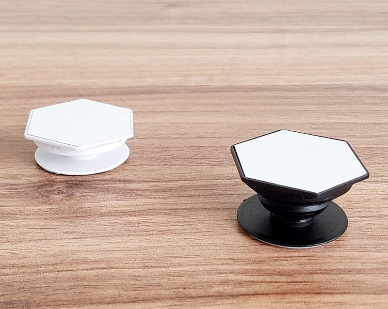 Hexagon sublimation blank phone stand desktop view