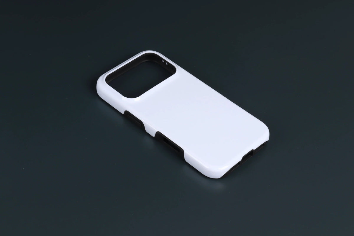 Blank white 2-in-1 phone case, US body version, back view